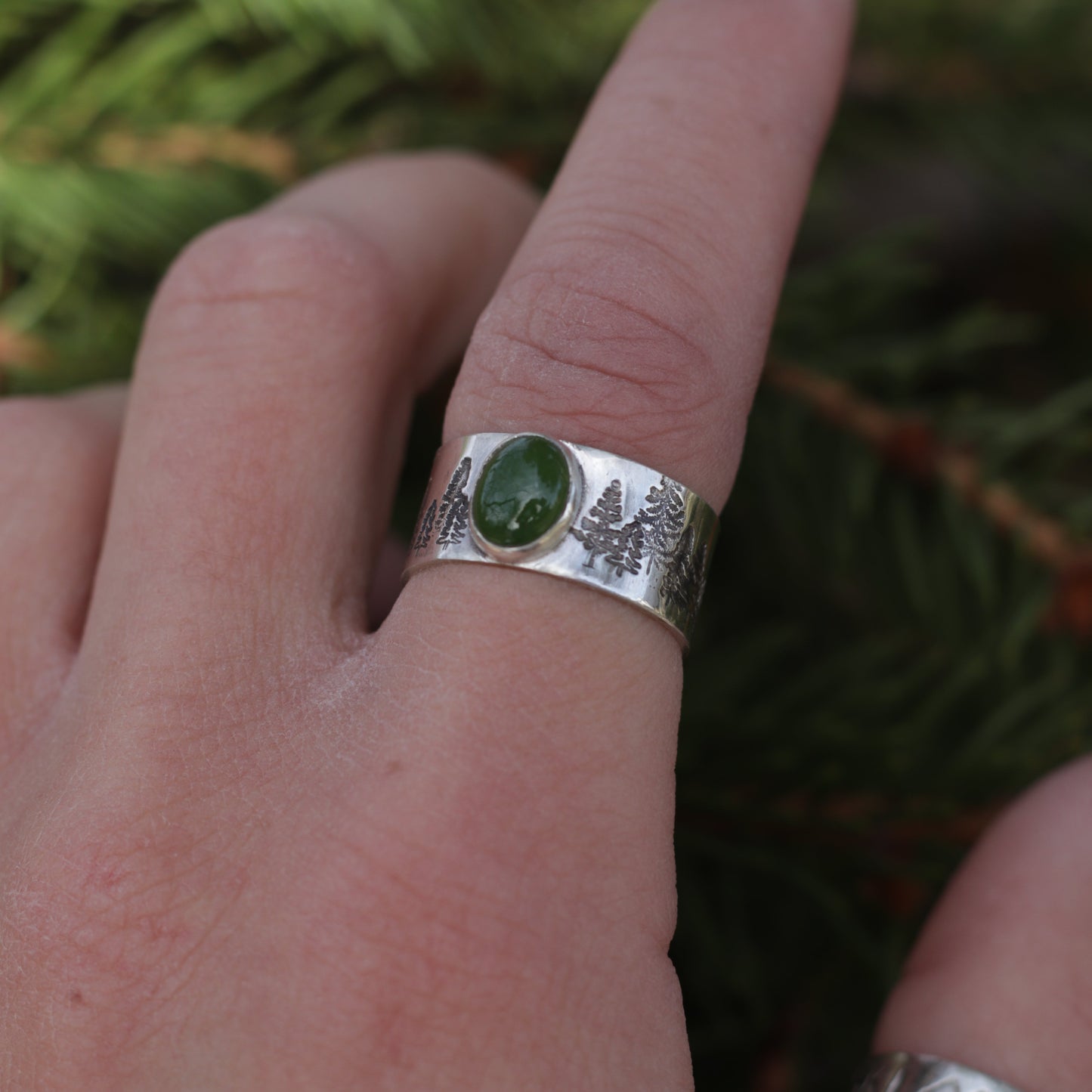 Jade Forest Ring Size 7.75