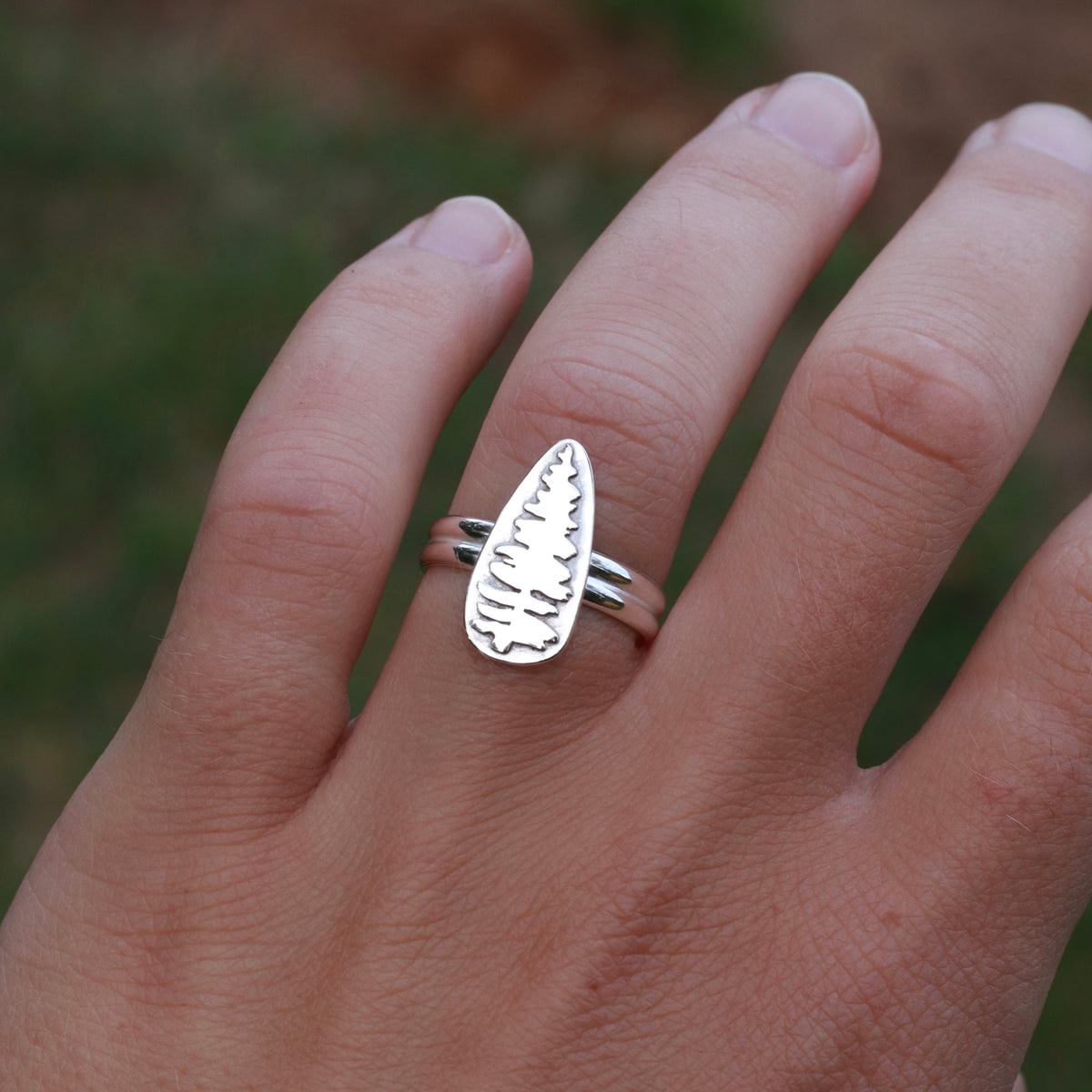 Tree Sterling Silver Ring / 7
