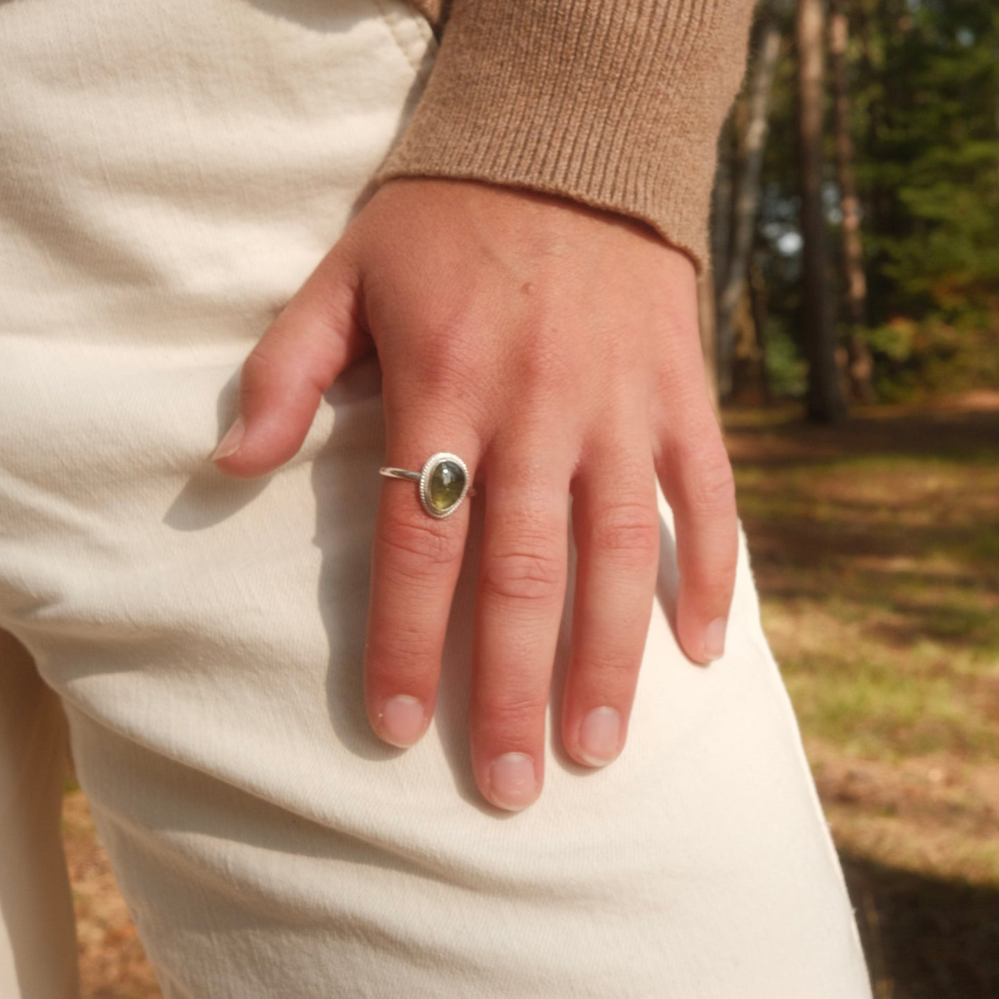 Green Fairy Tourmaline Ring Size 9.25