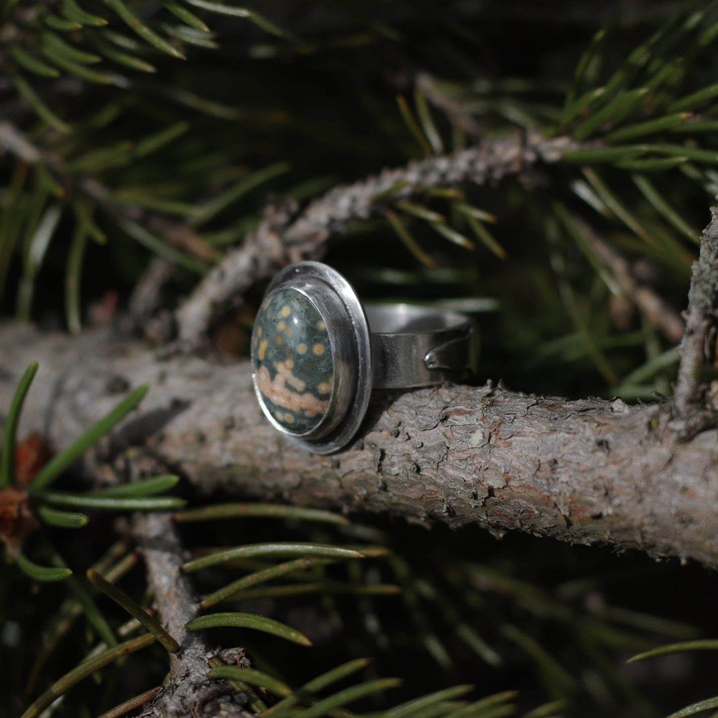 Ocean Jasper Trout Ring Size 7