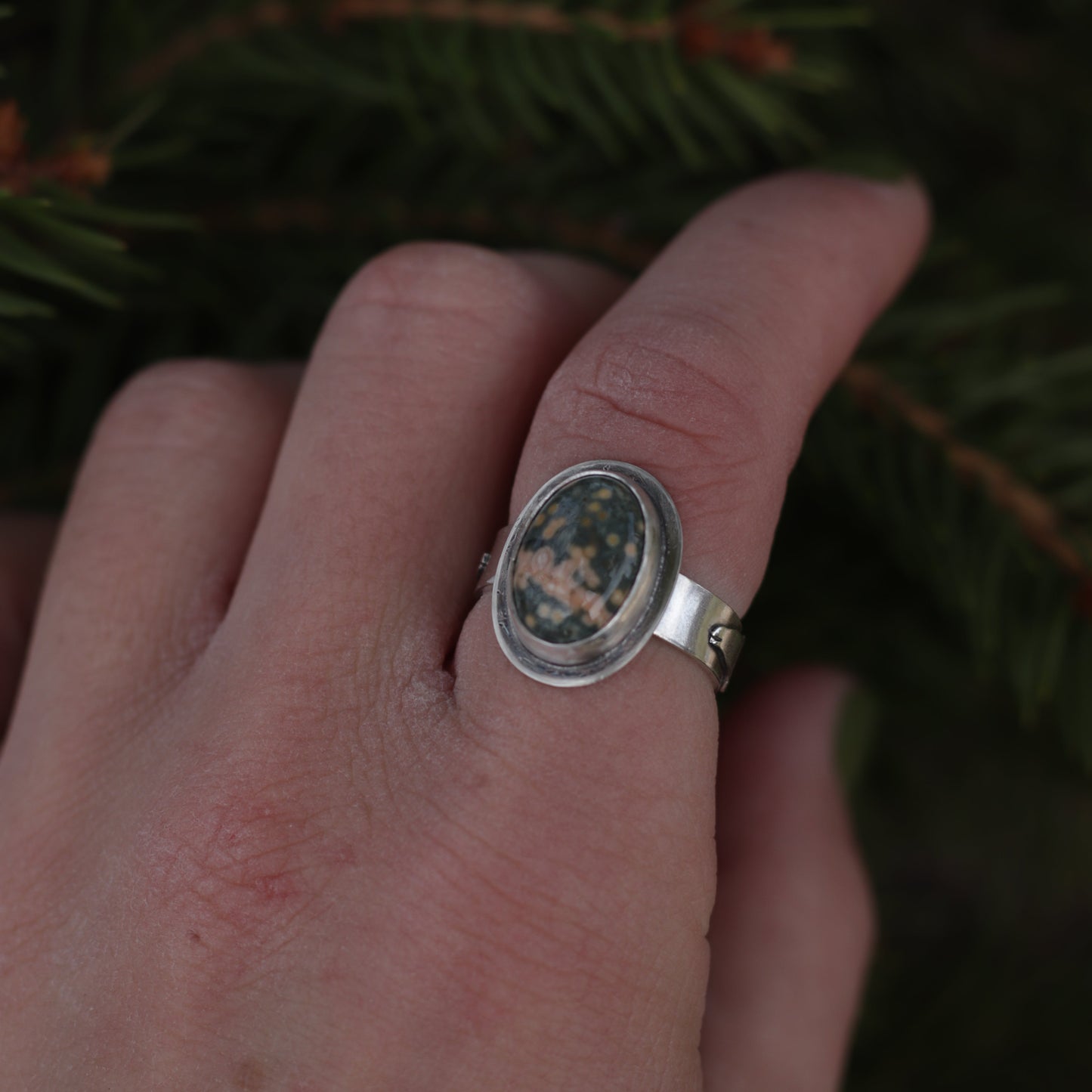 Ocean Jasper Trout Ring Size 7