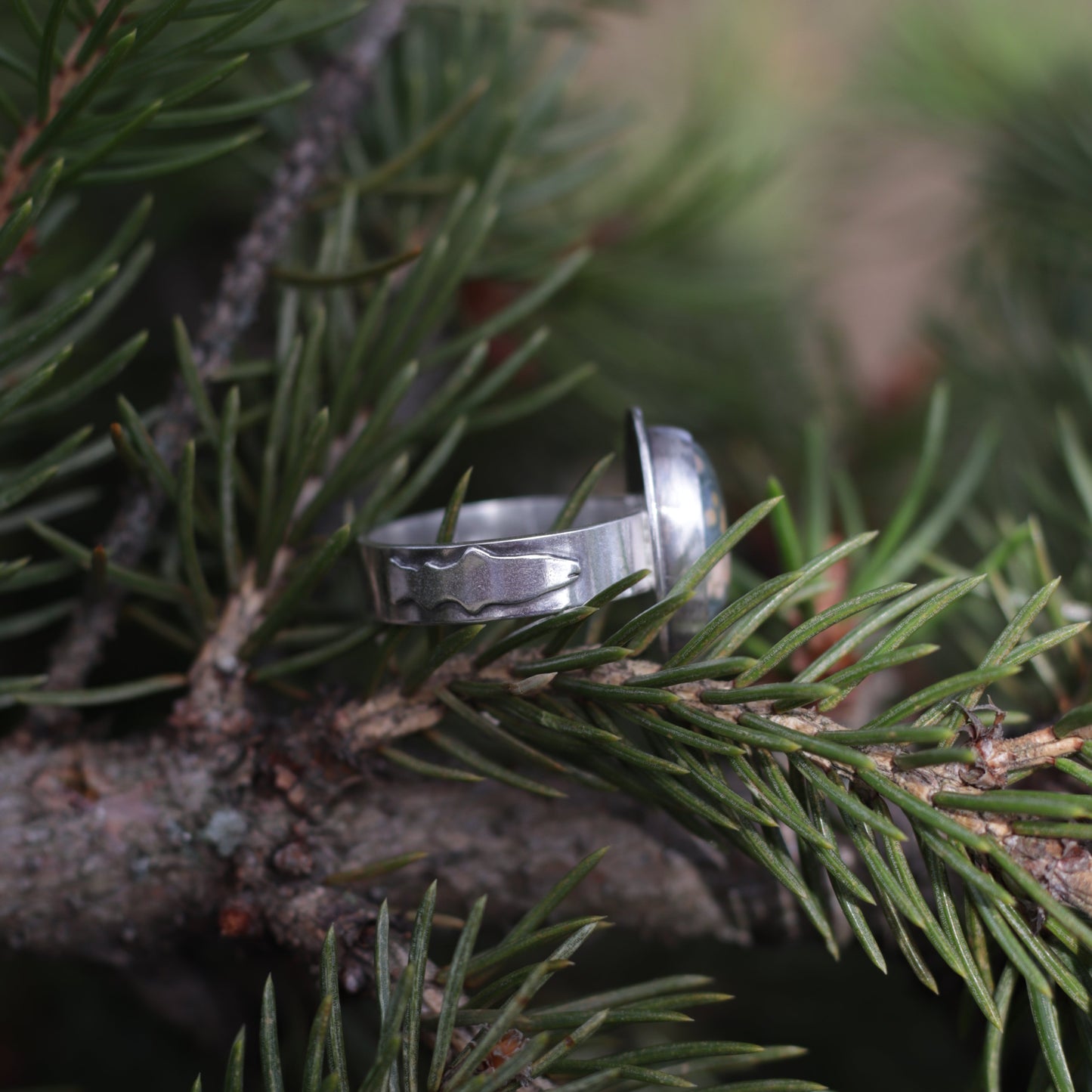 Ocean Jasper Trout Ring Size 7