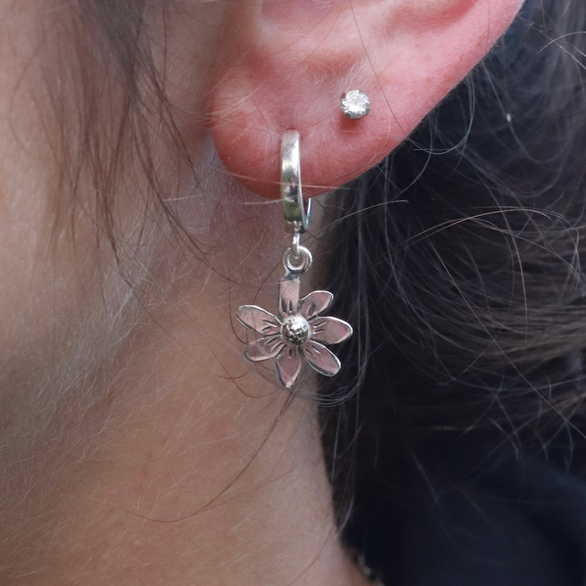 Flower Sterling Silver Earrings