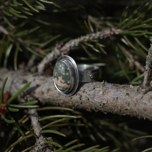 Ocean Jasper Trout Ring Size 7