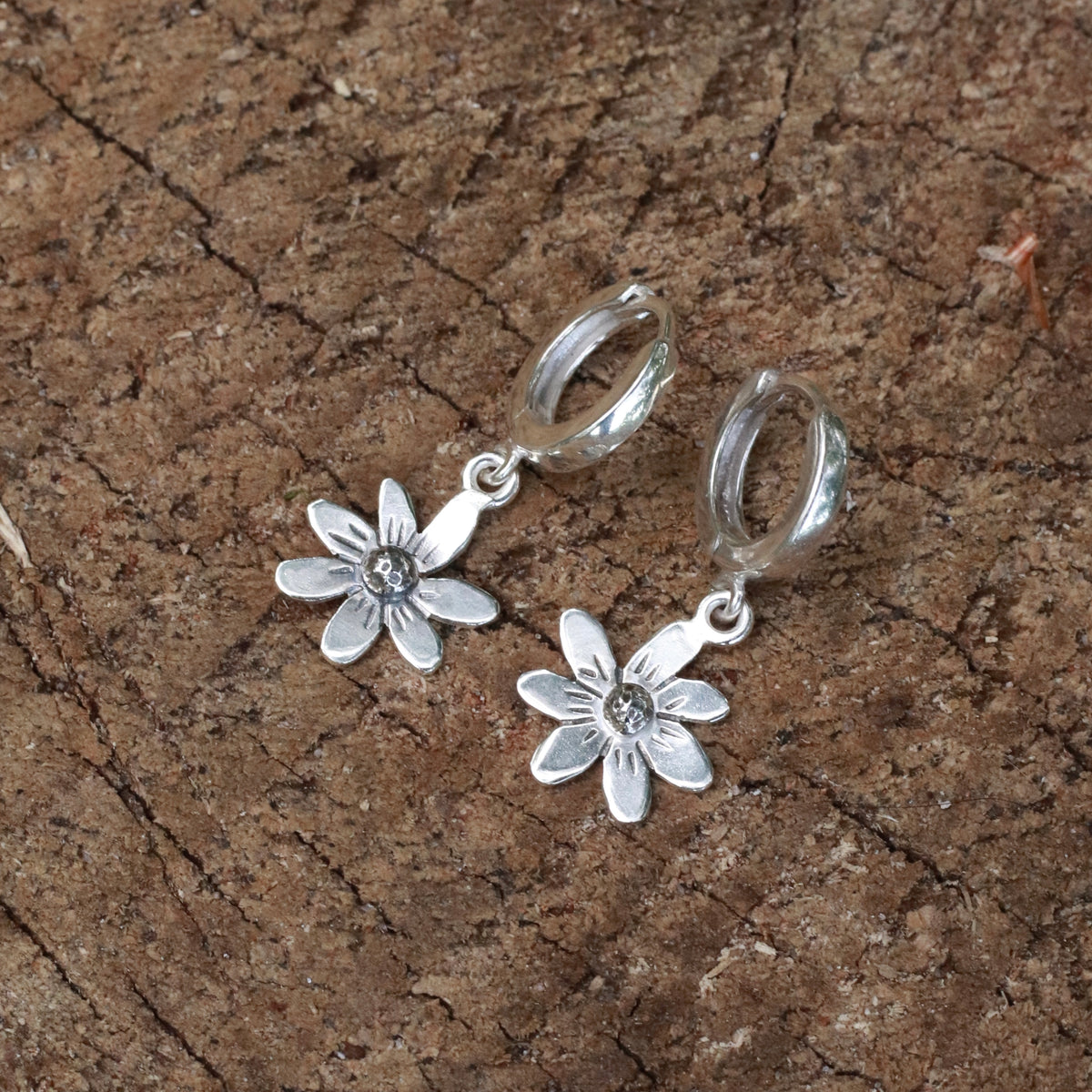 Flower Sterling Silver Earrings