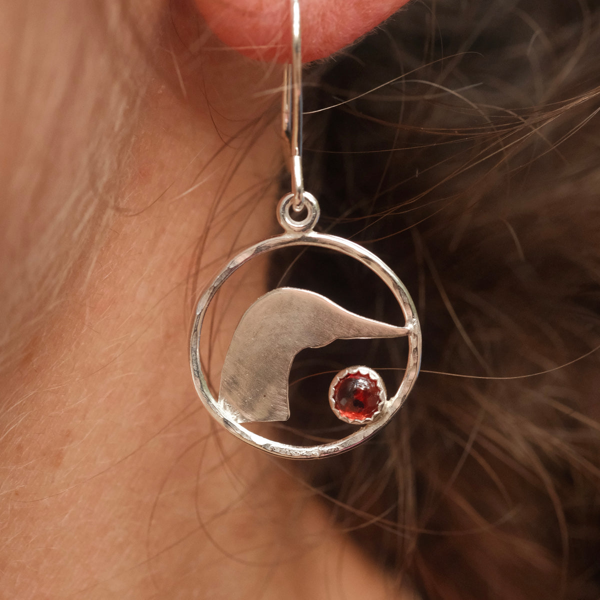 Loon Garnet Earrings