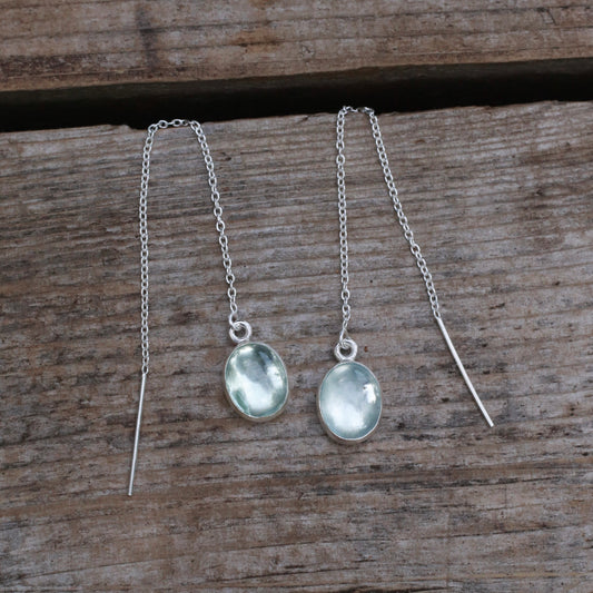 Aquamarine Threader  Earrings