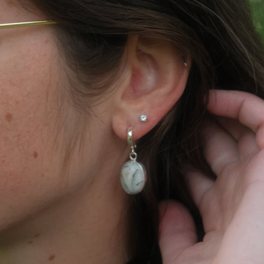 Tree Agate Tree Earrings