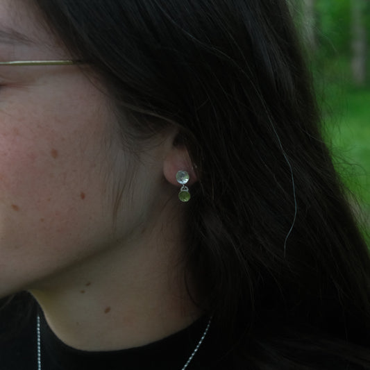 Peridot and White Topaz Earrings